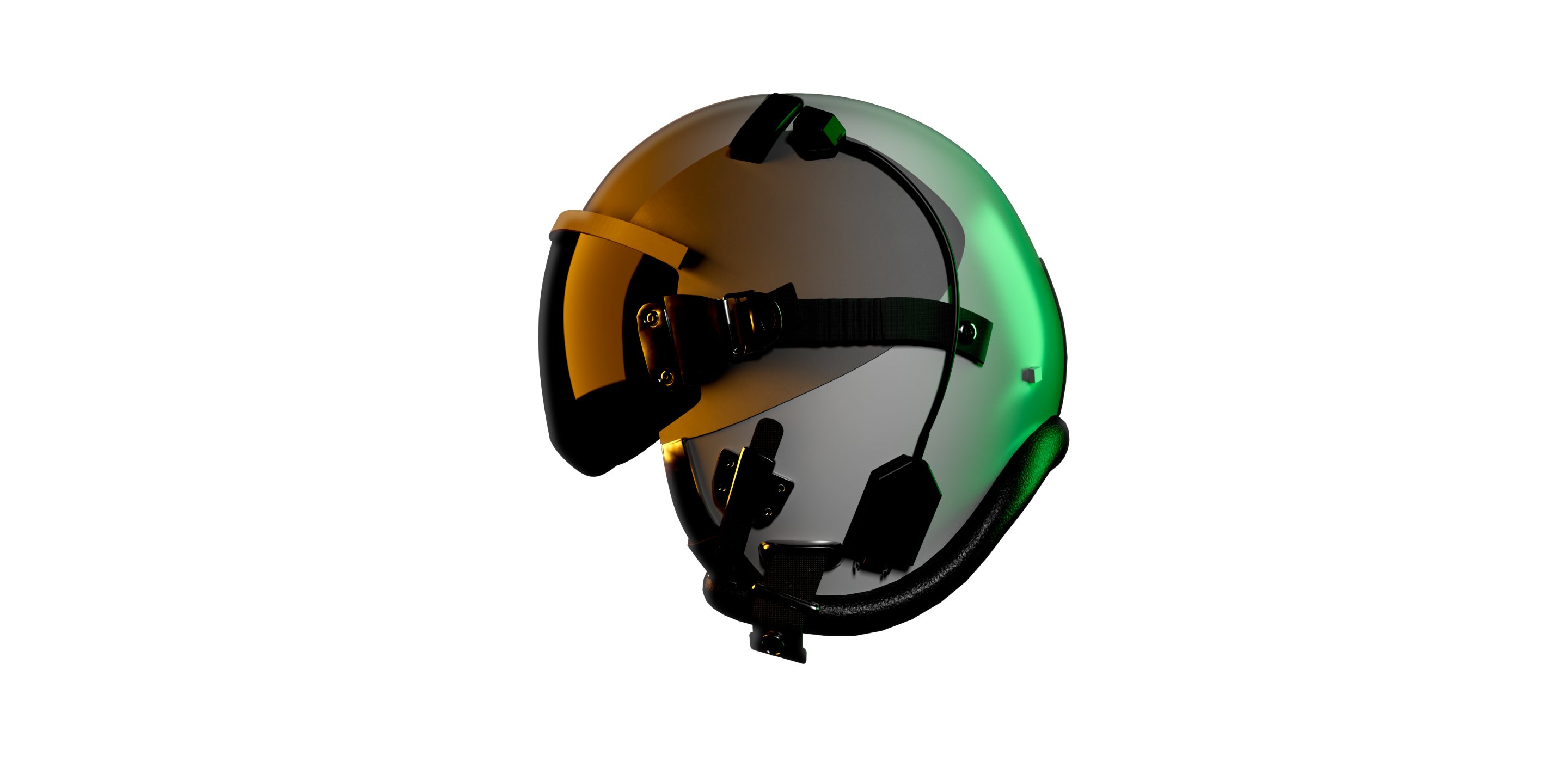 A lightweight Polhemus SCOUT sensor mounted to a standard issue HGU-55/P flight helmet